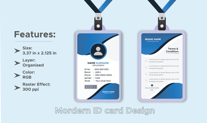 modern and clean id card design  template