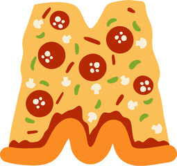 Pizza Alphabet Letter M