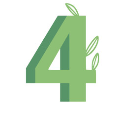 Alphabet Letter Font Green Leaf