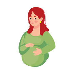 months pregnant woman isolated