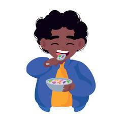 kid eating cereal