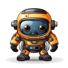 Cute autopilot in cartoon style on a white background