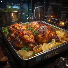 Fototapeta premium Roasted meat fresh from the oven