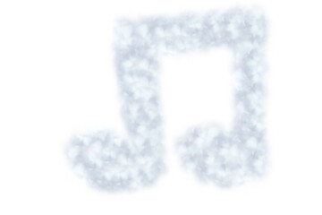 Digital png illustration of white eighth note on transparent background