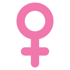 Digital png illustration of pink female gender symbol on transparent background