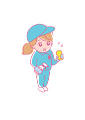 イラスト素材:大掃除_年末_清掃_仕事_清掃員