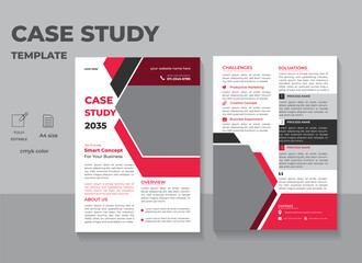 case study flyer template with creative layout. Modern Business Case study.

