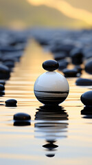 zen stones in water