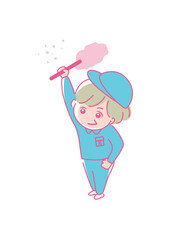 イラスト素材:大掃除_年末_清掃_仕事_清掃員