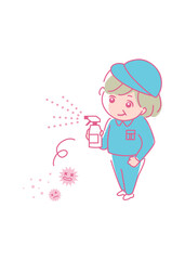 イラスト素材:大掃除_年末_清掃_仕事_清掃員