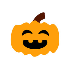 Pumpkin head . Cute and scary halloween pumpkin monster. Orange pumpkin with a smile for your Halloween design.