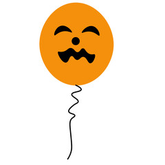 Balloon Halloween cartoon . Air balloons with spooky, scary, funny faces flat party . Happy Halloween holiday surprise orange decoration vector