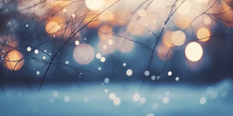 Tuinposter Winter beautiful glitter bokeh background © red_orange_stock