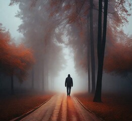 Man Walks in the Mist