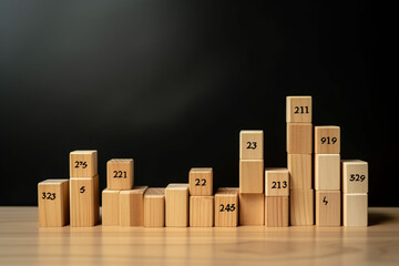 businessman standing in front of a graph chart with a red arrow