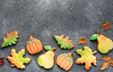 Multicolored autumn homemade cookies