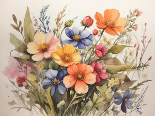 Watercolor Wildflowers