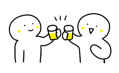 乾杯する　棒人間