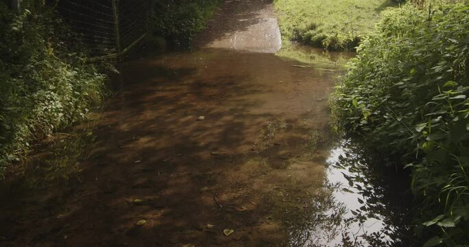 Mid Shot of scow brook Ford at Carsington water dam