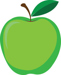  Vector art of a green apple icon