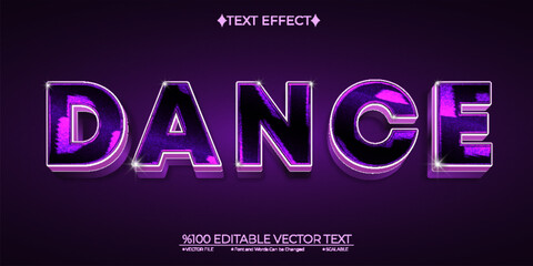 Dark Purple Dance Editable Vector Text Effect