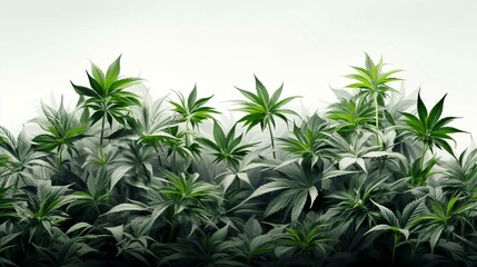 Green leaves of natural hemp marijuana for medical use