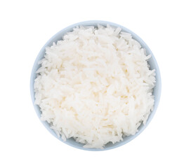 Rice in blue bowl on transparent png