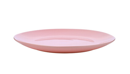 Pink ceramic plate on transparent png
