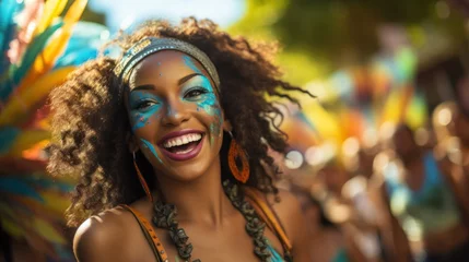 Türaufkleber Rio de Janeiro Carnival (Brazil): Carnival is a lively and lively festival. Celebrate with parades, music, dancing and colorful costumes. and street parties