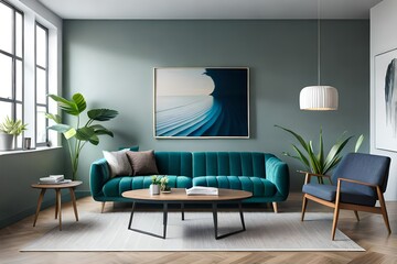 Modern interior design, in a spacious room