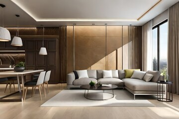 modern living room with fireplace