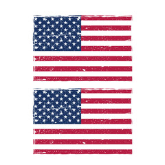 Grunge USA flag American flag with grunge texture Vector