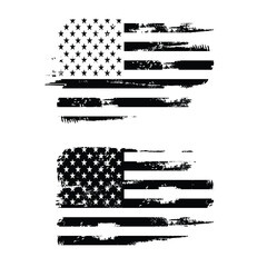 Grunge USA flag American flag with grunge texture Vector