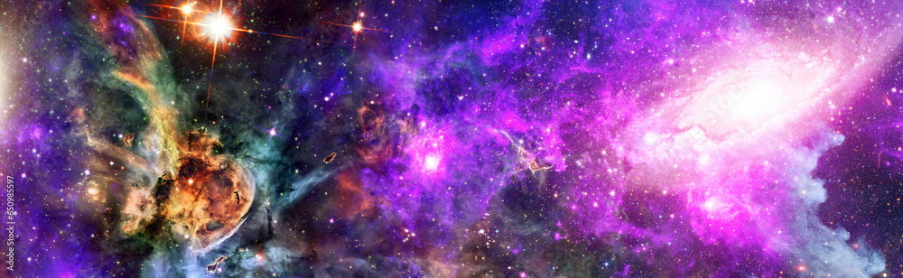 Wall mural magic color galaxy. infinite universe and starry night. bright star nebula. distant galaxy. abstract