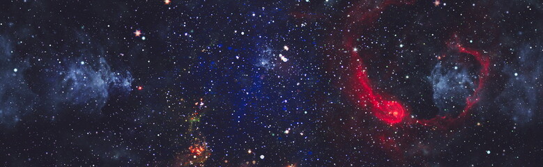 beautiful galaxy in outer space. Nebula night starry sky in rainbow colors. Multicolor outer space....