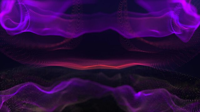 Abstract background with liquid fire made of smooth lines and particles , looped video, 4k , 60fps