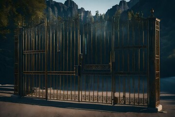 Obraz premium Illustrate the use of automated gates and security systems for privacy.