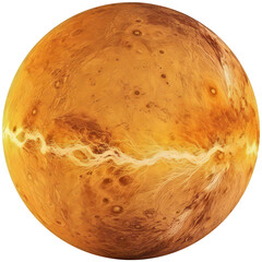 The planet Venus is entirely isolated on transparent