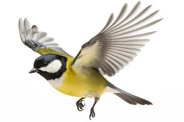 Great tit bird isolated on white backround - Powered by Adobe