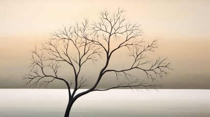Whispers of Tranquility: Minimalistic Trees Convey Serenity