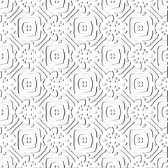 Abstract  background with figures from lines. Black and white texture for web page, textures, card, poster, fabric, textile. Monochrome pattern. Repeating design.