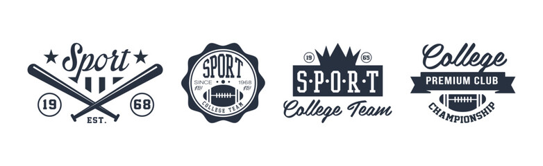 Fototapeta premium College Sport Premium Club and Tournament Emblem Vector Set