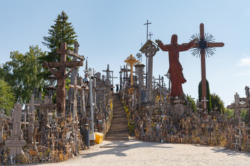 Hill of crosses, Kryziu kalnas, Lithuania. It is a famous religious site of catholic pilgrimage.