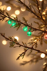 Cgristmas lights and ornaments background wallpaper