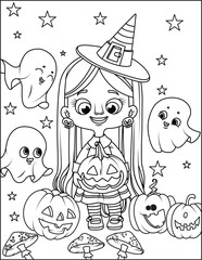 halloween coloring page for kids