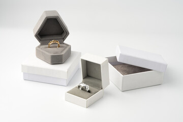 Jewelry box on white background studio shot