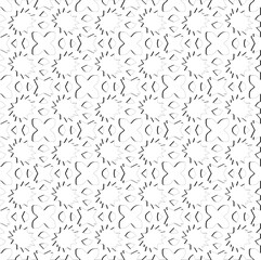 Abstract  background with figures from lines. Black and white texture for web page, textures, card, poster, fabric, textile. Monochrome pattern. Repeating design.
