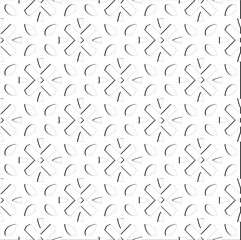 Abstract  background with figures from lines. Black and white texture for web page, textures, card, poster, fabric, textile. Monochrome pattern. Repeating design.