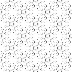 Abstract  background with figures from lines. Black and white texture for web page, textures, card, poster, fabric, textile. Monochrome pattern. Repeating design.
