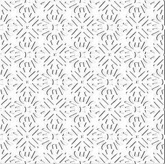 Abstract  background with figures from lines. Black and white texture for web page, textures, card, poster, fabric, textile. Monochrome pattern. Repeating design.